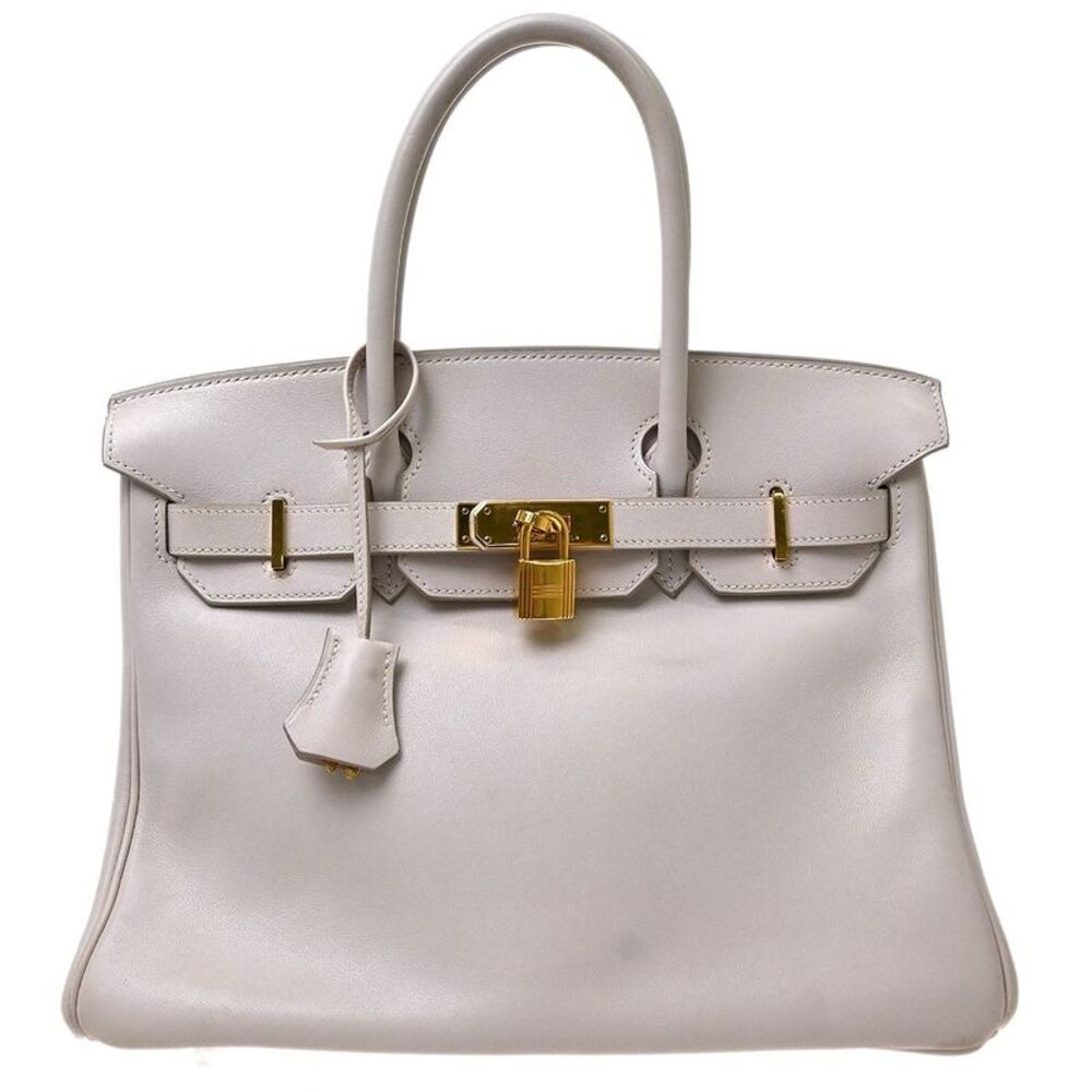 Hermes Birkin Glycine Swift With Gold Hardware Neutral Leather Handbag